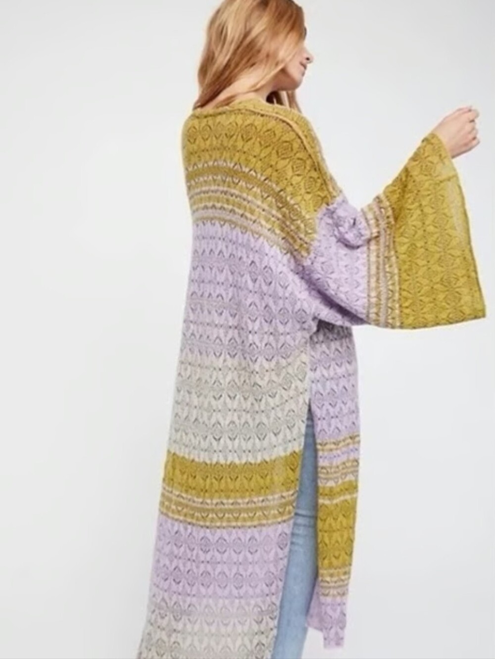 Free People Long Knit Cardigan Sweater Size Small